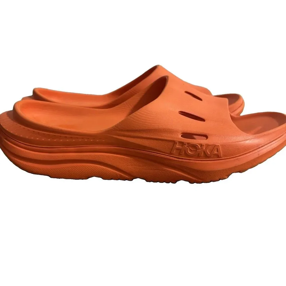 Hoka Ora Recovery 3 Slide Men’s Sz 11 Orange Neon Flame Sandal Athletic